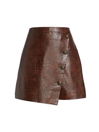 Shop Veronica Beard Dinard Faux Leather Skirt | Saks Fifth Avenue