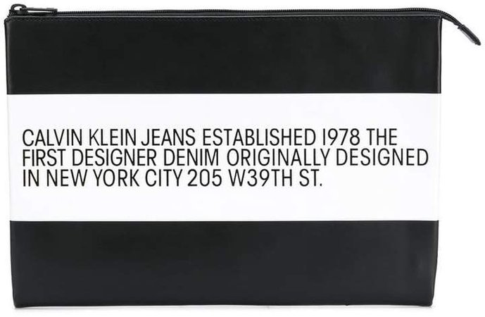 logo stripe pouch bag