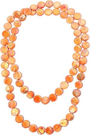 Amazon.com: Shop LC Orange Shell Beaded Choker Necklace for Women Long Endless Strand Bead Boho Fashion Jewelry Gifts: Clothing, Shoes & Jewelry