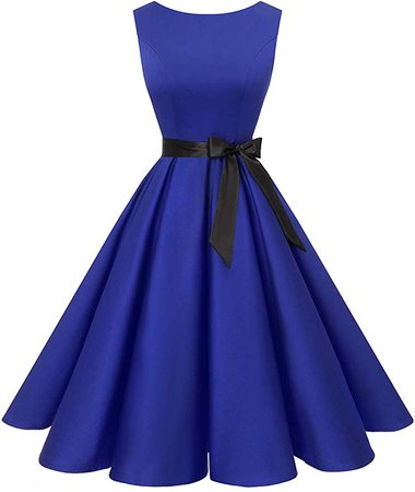 Amazon.com: PrePretty Women's 50s Vintage Cocktail Boatneck Sleeveless Swing Dress with Belt Blush S: Clothing