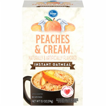 Kroger - Kroger® Peaches & Cream Flavored Instant Oatmeal Packets, 10 ct / 1.31 oz
