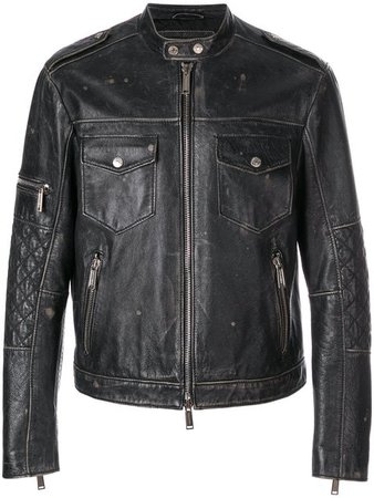 Dsquared2 zipped leather jacket