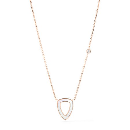 Geometric Rose Gold-Tone Stainless Steel Necklace - Fossil