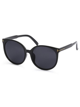 Black Cat Eye Reflective Lenses Sunglasses