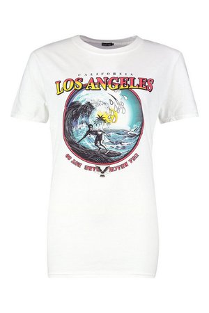 Los Angeles Slogan Surf T-Shirt | Boohoo