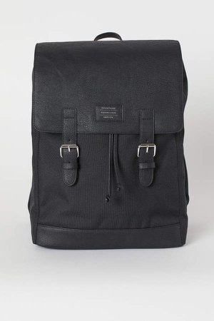 Backpack with Flap - Black