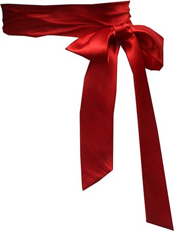 Wedding satin sash belt for special occasion dress bridal sash (Red) at Amazon Women’s Clothing store
