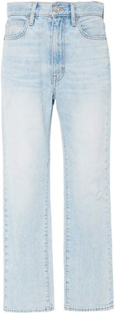SLVRLAKE Denim London High-Rise Straight-Leg Cropped Jeans