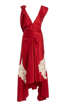 Draped Lace Detail Midi Dress By Victoria Beckham | Moda Operandi
