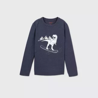 Boys' Dinosaur Graphic Long Sleeve T-Shirt - Cat & Jack™ Navy : Target