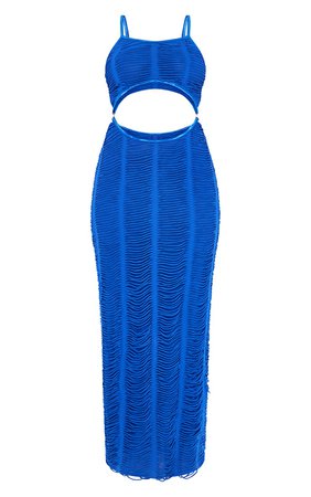 Cobalt Extreme Slashed Cut Out Maxi Beach Dress | PrettyLittleThing USA