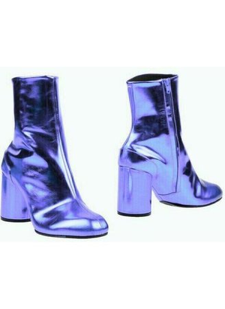 metallic purple ankle booties boots