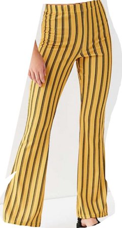 flare pants yellow and black