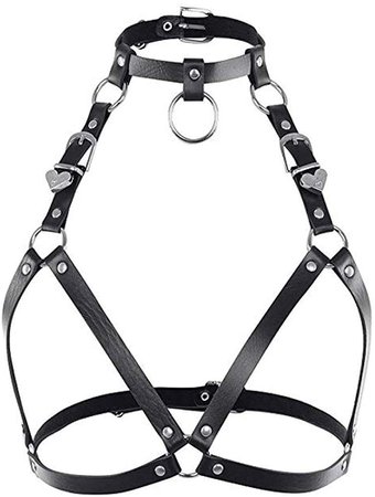 Amazon.com: Lucklybestseller Women's Sexy Punk Leather Harness Gothic Waist Body Adjustable Best Suspenders (Black 4): Clothing