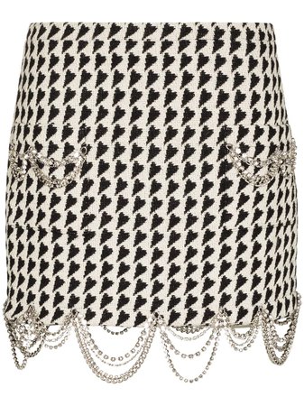 AREA Geometric Pattern Draped Chain Skirt - Farfetch