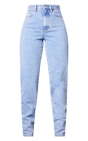 Prettylittlething L32 Light Blue Wash Mom Jeans | PrettyLittleThing USA