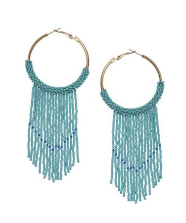 Sole Society Beaded Hoop Fringe Earrings | Sole Society Shoes, Bags and Accessories