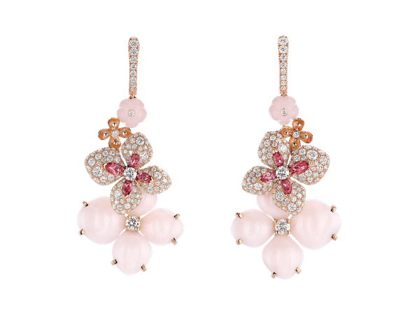 Hortensia "Aube Rosée" earrings - 082478 | Chaumet