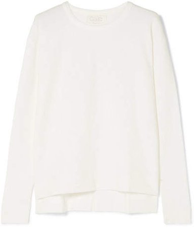 calé - Camille Stretch-terry Sweatshirt - White