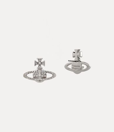 Mayfair Bas Relief Rhodium Crystal| Boucles D'Oreilles Femme | Vivienne Westwood