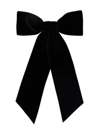 Black Jennifer Behr Wide Bow Hair Clip | Farfetch.com