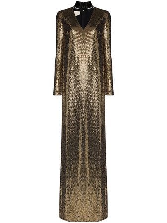 Gucci choker cut-out chainmail gown - FARFETCH