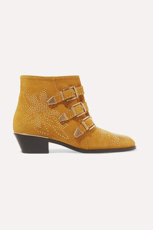Susanna Studded Suede Ankle Boots - Tan