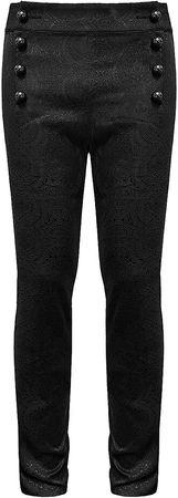 Devil Fashion Mens Steampunk Trousers Pants Black Brocade Gothic Vintage Victorian Regency Aristocrat - 1