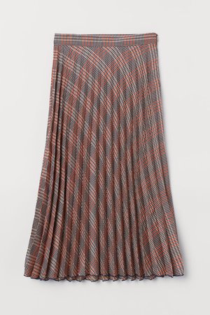 Pleated Skirt - Beige/checked - Ladies | H&M US