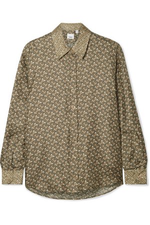 Burberry | Printed silk-satin twill shirt | NET-A-PORTER.COM