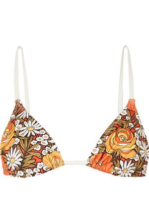 SOLID & STRIPED  The Charlotte floral-print bikini top