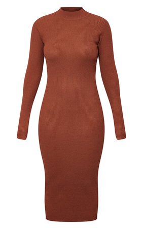 PLT Turtle Neck Knitted Bodycon Maxi Dress