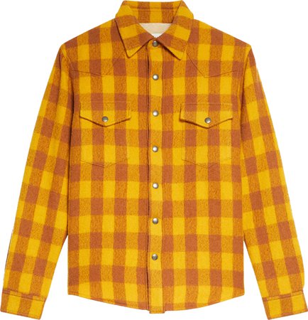 Sandro Yellow & Brown Flannel Shirt | Incorporated Style