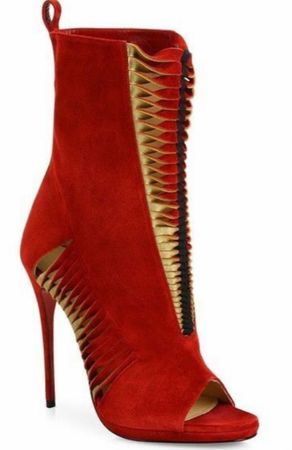 red Christian Louboutin booties