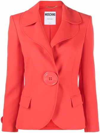 Shop Moschino oversize-button blazer with Express Delivery - FARFETCH