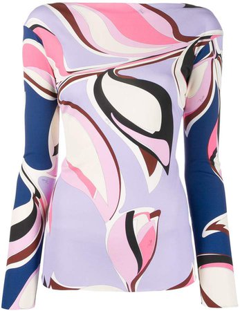 graphic print long sleeve top