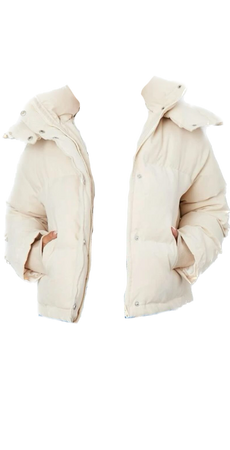 cream puffer coat cropped
