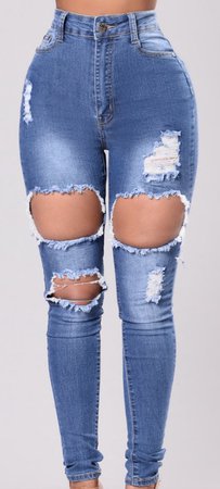 ripped blue jeans
