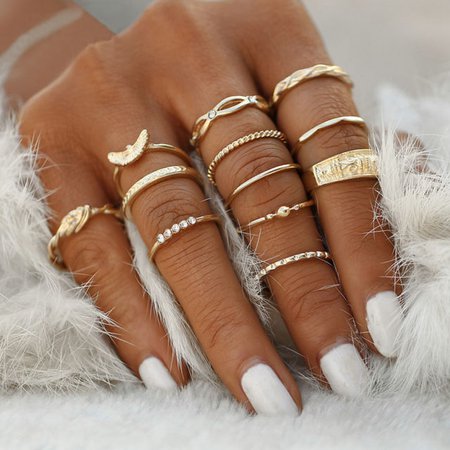 12Pcs/Set Vintage Gold Boho Midi Finger Knuckle Rings Women Jewelry Gift Fashion | eBay