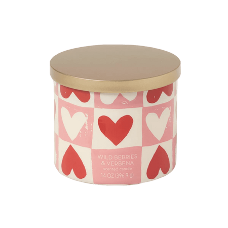 3-Wick 14oz Candle Hearts in Blocks Wild Berries and Verbena - Threshold™