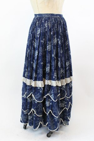 30% SALE 1910s Edwardian Floral Skirt Medium / Antique Cotton | Etsy