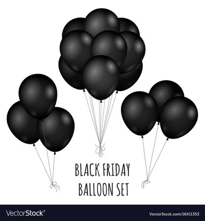 Black friday flight rubber balloons bouquet Vector Image