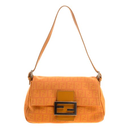 Fendi Orange Zucchino Canvas Mini Mama Baguette Bag Fendi | TLC