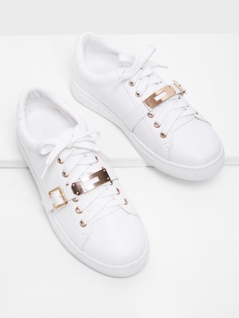 Metal Detail Lace Up Sneakers