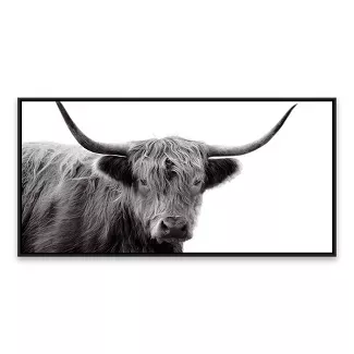 24.25" X 48.25" Highland Cow Framed Wall Canvas Black/White - Threshold™ : Target