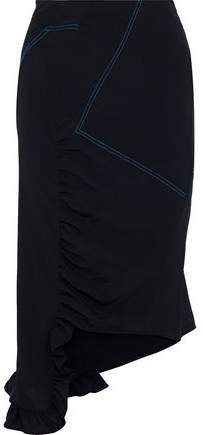 Asymmetric Silk-crepe Skirt