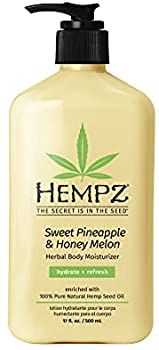 Amazon.com : Hempz Sweet Pineapple & Honey Melon Moisturizing Skin Lotion, Natural Hemp Seed Herbal Body Moisturizer with Jojoba, Natural Extracts, Vitamin A and E, 17 oz : Beauty & Personal Care