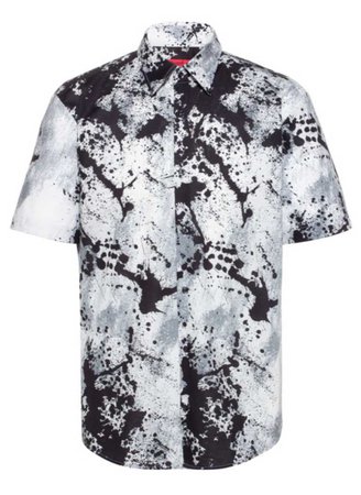 Hugo Hugo boss Slim-fit shirt in cotton canvas with abstract print