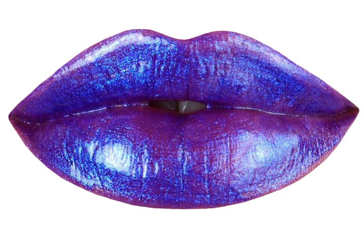 Blue and Purple Glitter Gloss Lips