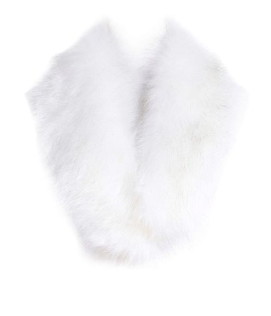 white furry scarf